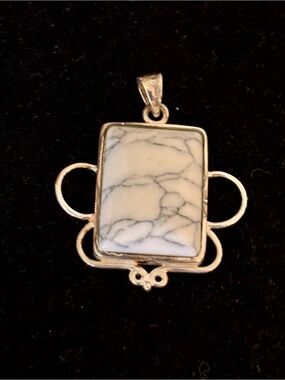 925 White Howlite Pendant